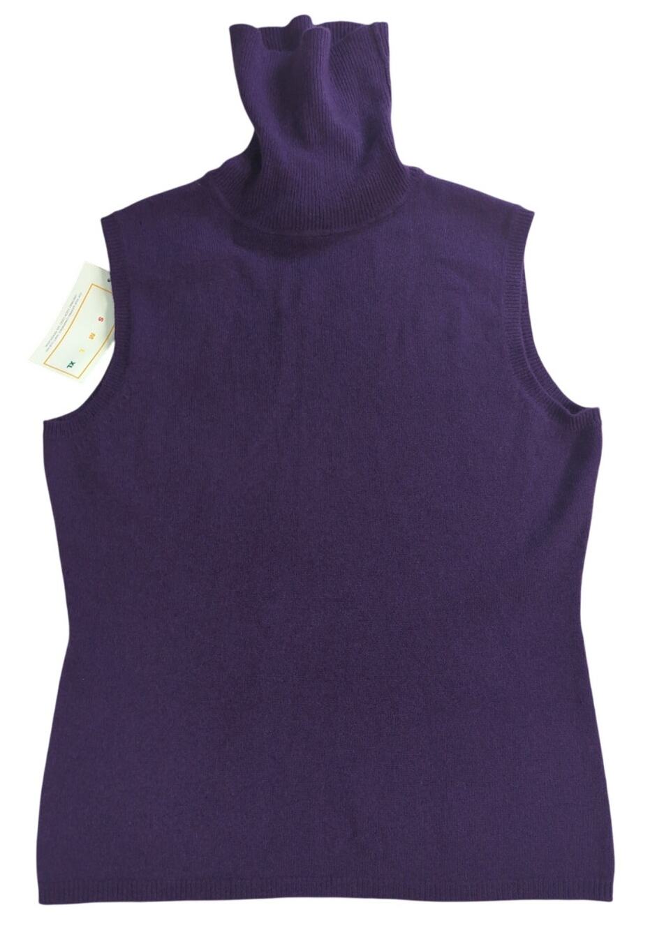 NWT Great Two Colors Womens Sweater M Purple 100 Percent Cashmere Turtleneck